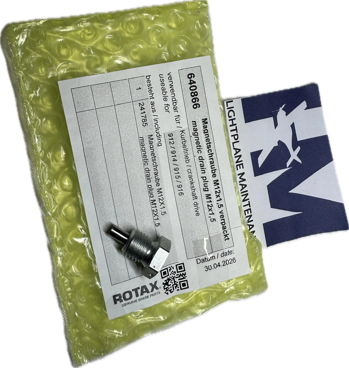 Original Magnetschraube Rotax Motoren 912 914 915 916 ET Nummer 640866 ULParts24