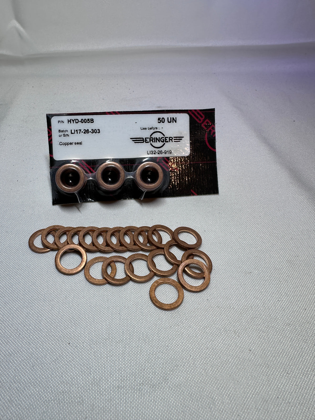 Original Beringer Aero HYD-005B Kupferdichtung (Copper Seal) – Einzeln „Crush Washer“