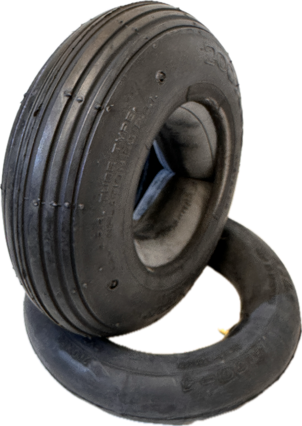 Spornrad Reifen 200x50 mm mit Schlauch S-379 Rille